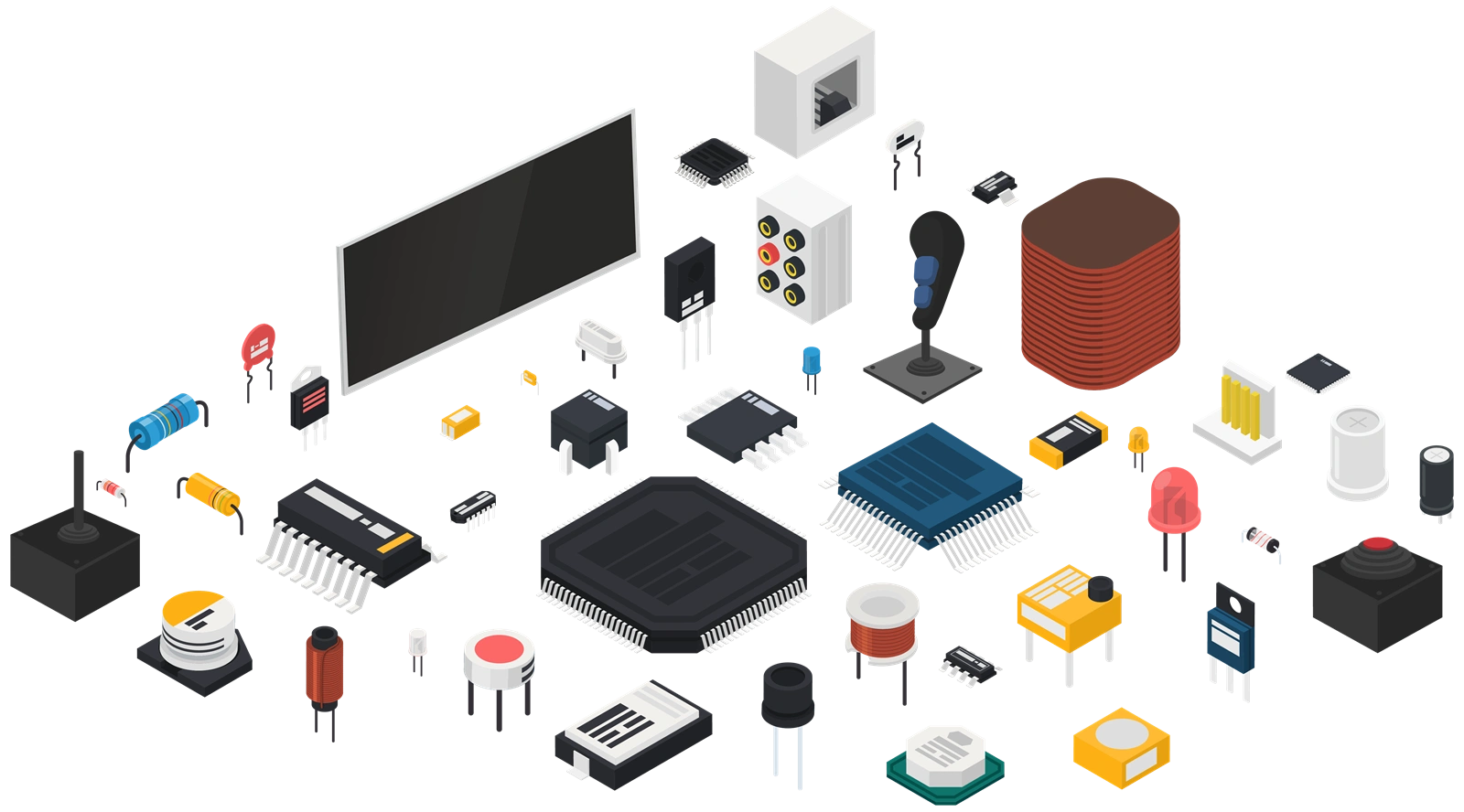 brabek-components Isometric illustration of electronic components